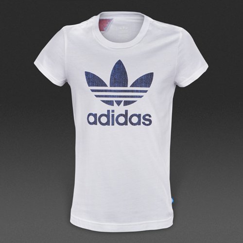 Adidas Originals Denim Tee White / Dark Blue Rinse Dnm for Girls
